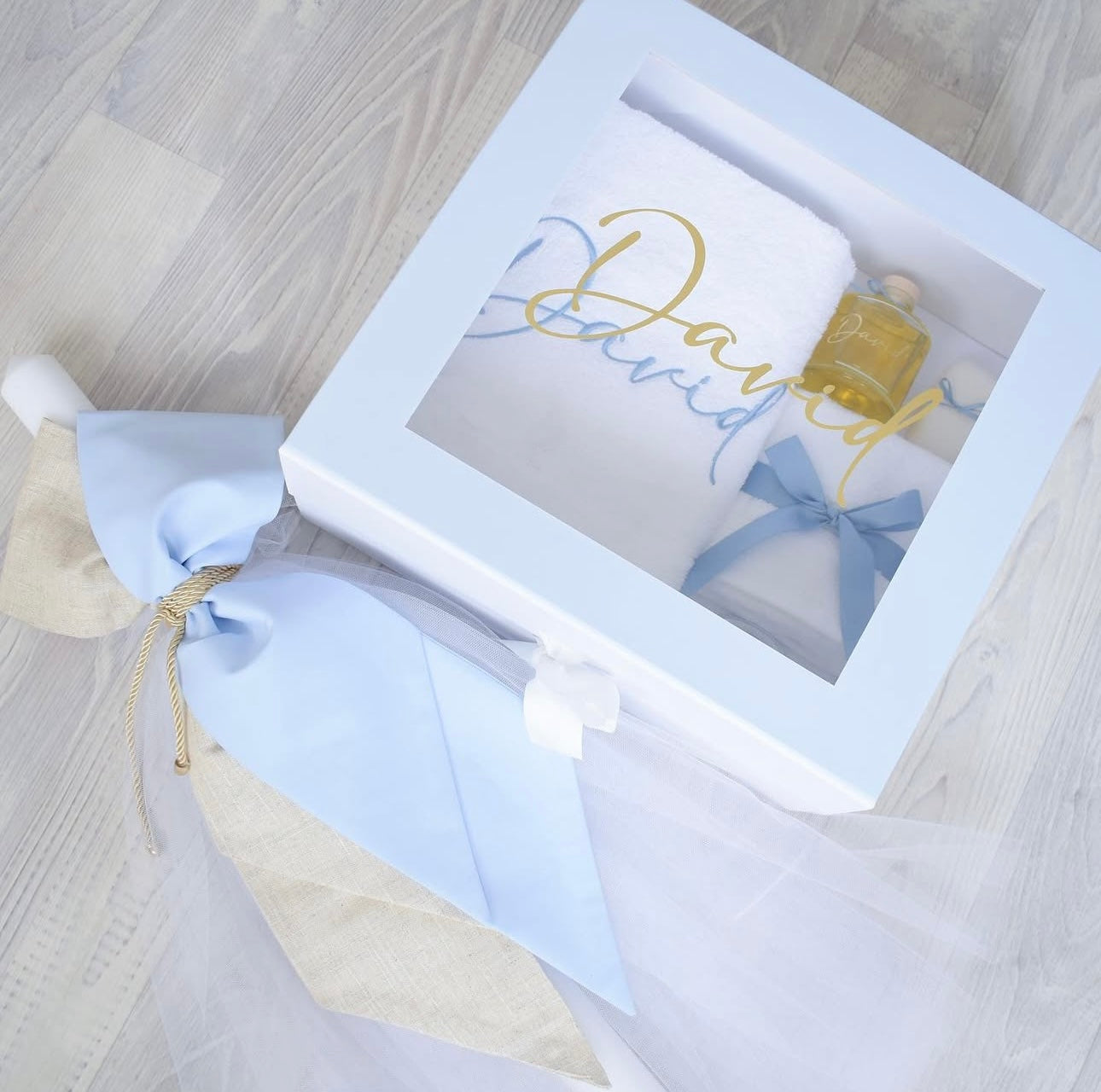 Baby Blue Border Box with Window
