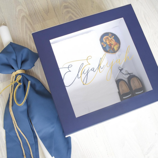 Navy Blue Border Box with Window