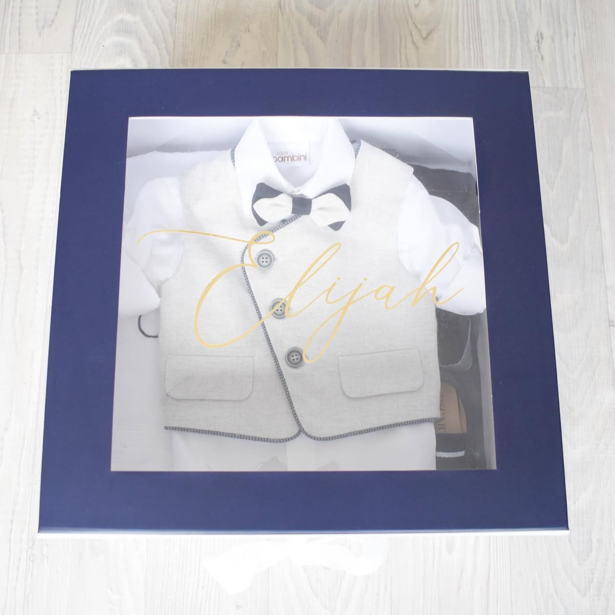 Navy Blue Border Box with Window